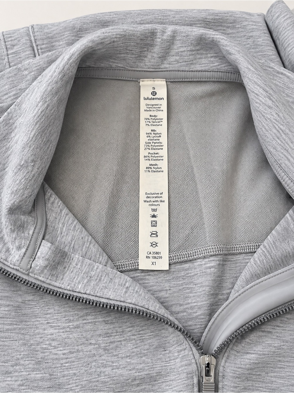 Lululemon Gather Up Jacket Heathered Power Grey Sea Salt Full Zip Athletic Yoga - Picture 7 of 8